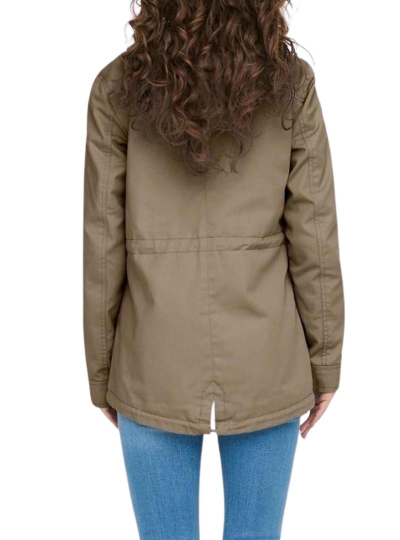 Parka Only Lorca marrom para mulher