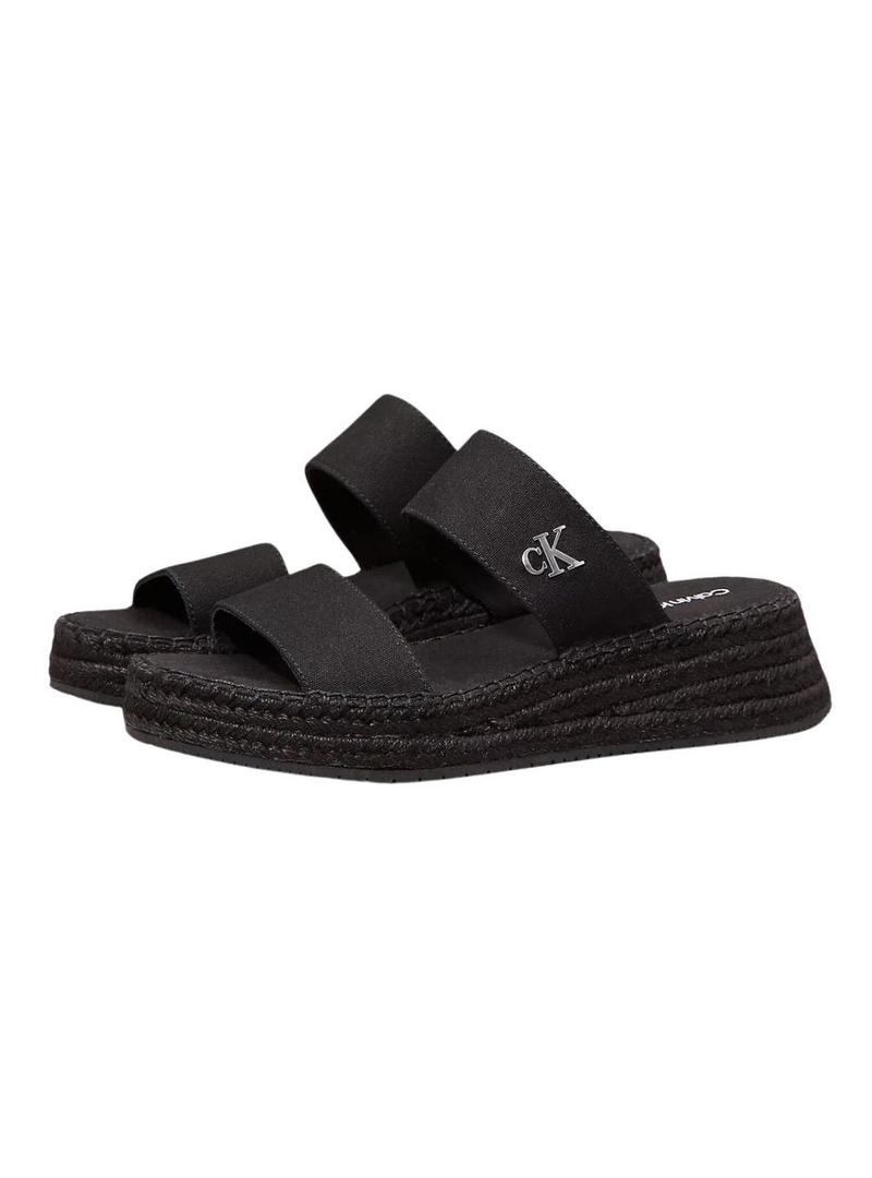 Sandália Calvin Klein Sporty preta para mulher.