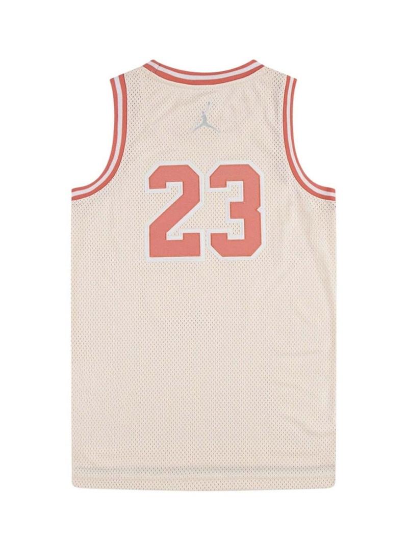 Camiseta Jordan Michael Jordan bege para menina e menino.