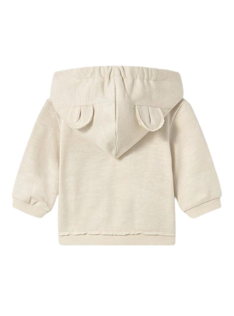 Sweatshirt Mayoral Canguru de peluche bege para bebê.