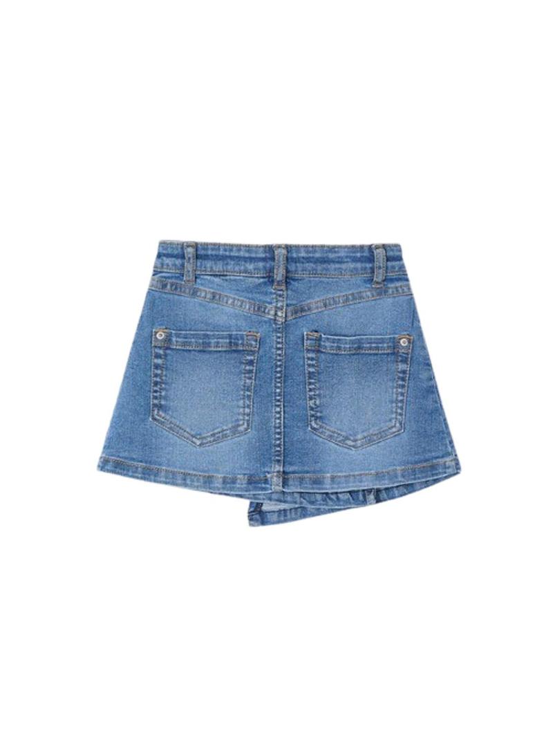 Saia de ganga Mayoral denim prata azul para menina.