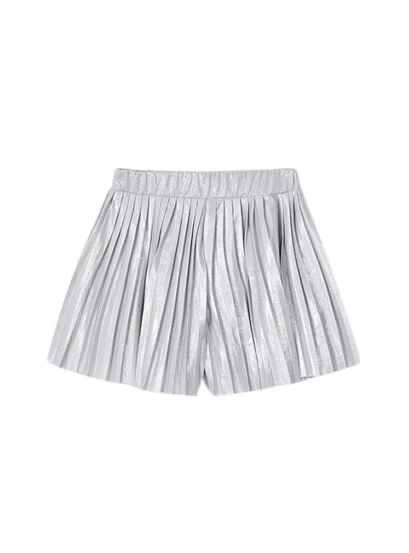 Saia-calça Mayoral xadrez cinza para menina.
