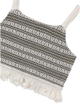 Top de crochê verde para menina.