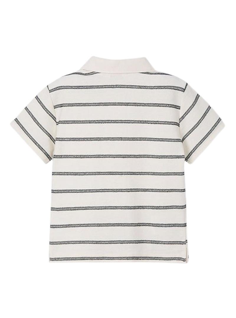Polo Mayoral estampado de riscas bege para menino.