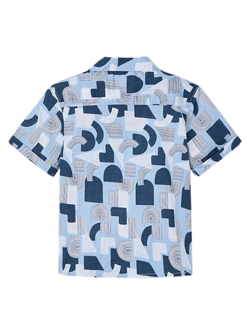 Camisa Mayoral resort azul pérola para menina