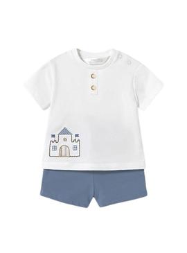 Conjunto 4 peças Mayoral azul riviera para bebê