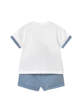 Conjunto 4 peças Mayoral azul riviera para bebê