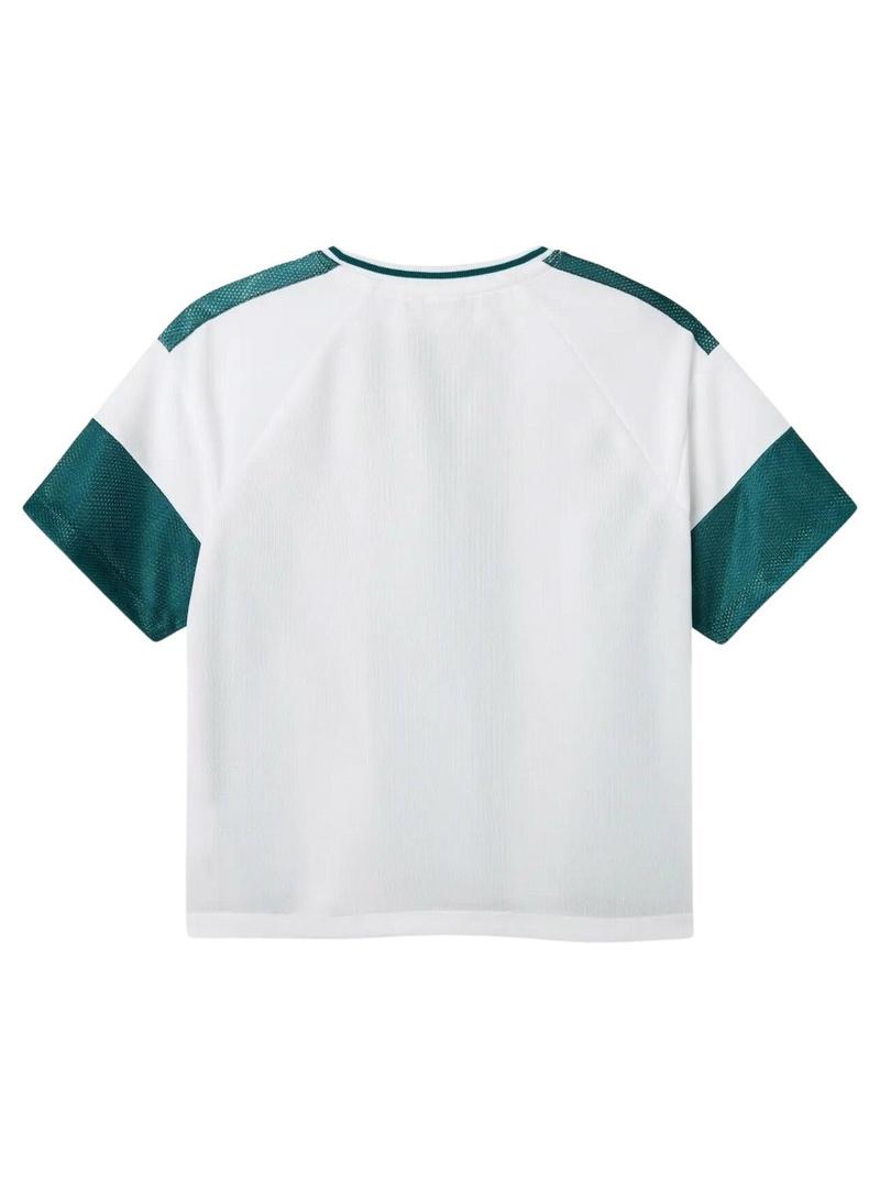 Camisa Name It Donnol verde e branca para menino.