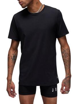 Pack de duas camisetas Jordan Flight Base preto para homens.