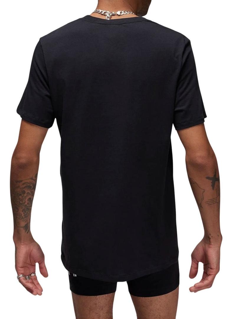Pack de duas camisetas Jordan Flight Base preto para homens.