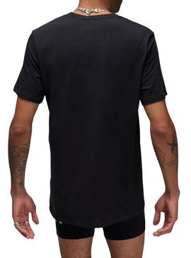 Pack de duas camisetas Jordan Flight Base preto para homens.