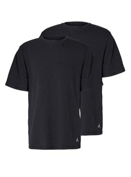 Pack de duas camisetas Jordan Flight Base preto para homens.