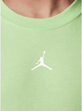 Camiseta Jordan Sport Dri-Fit verde para criança.