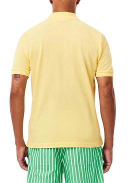 Camisa polo Lacoste de piqué Classic fit amarelo para homem.