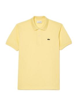 Camisa polo Lacoste de piqué Classic fit amarelo para homem.