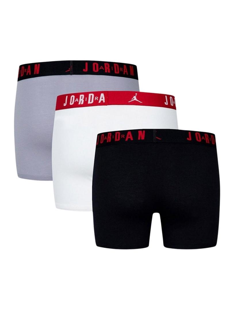 Pacote de três boxers Jordan Flight Cotton multicoloridos para homem.