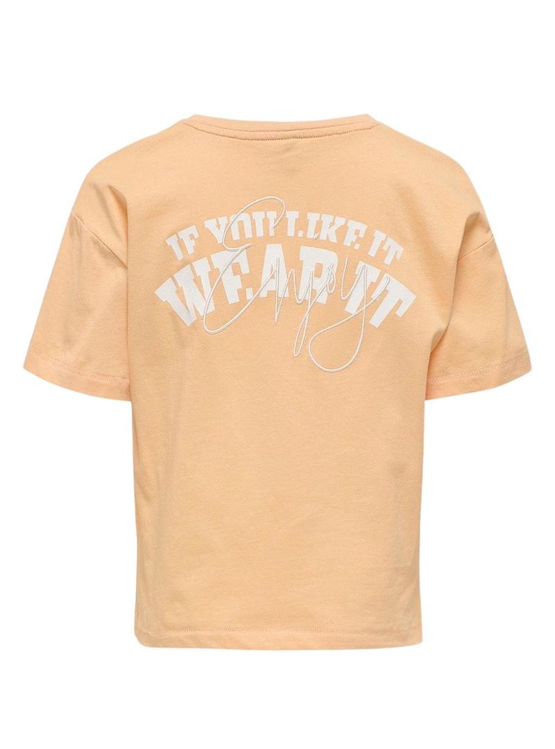 Camiseta Only Kids Bobba laranja para menina.