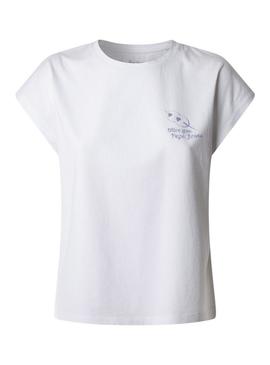 Camiseta Pepe Jeans Virginia branca para mulher.