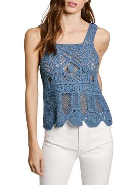 Top Pepe Jeans Olive azul para mulher