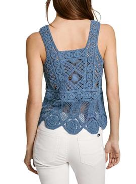 Top Pepe Jeans Olive azul para mulher