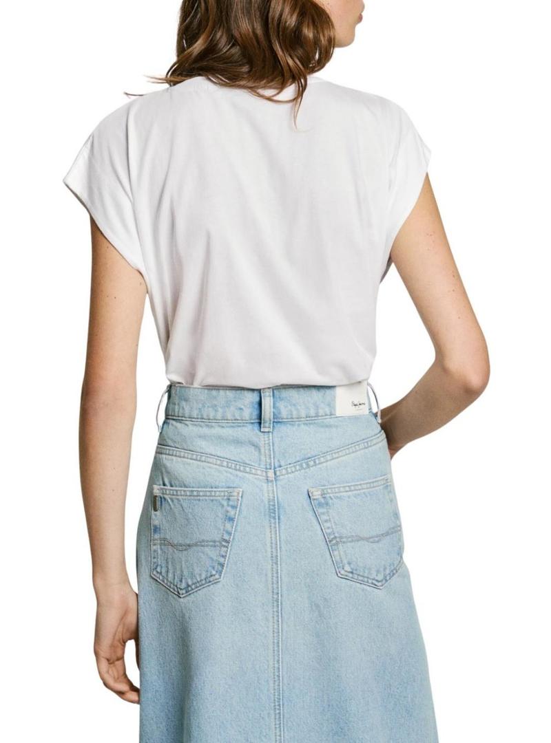 Camiseta Pepe Jeans Vivith branca para mulher.