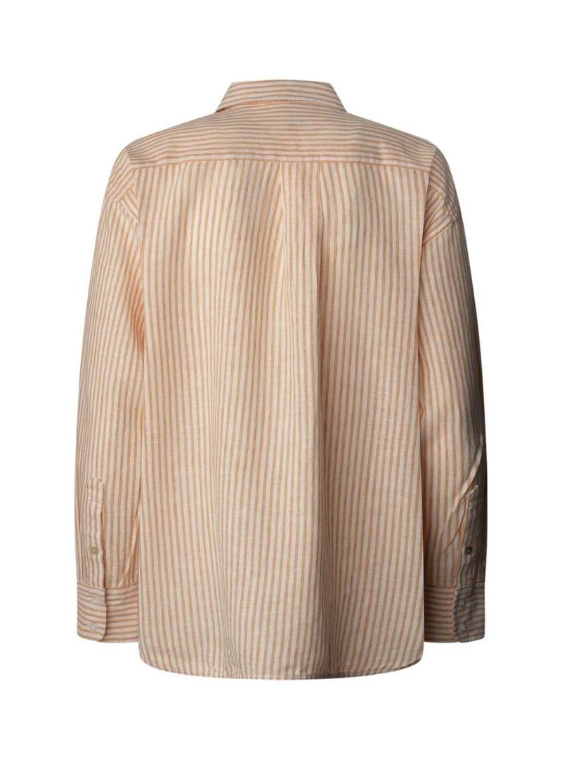 Camisa Pepe Jeans Dream laranja e branco para mulher.