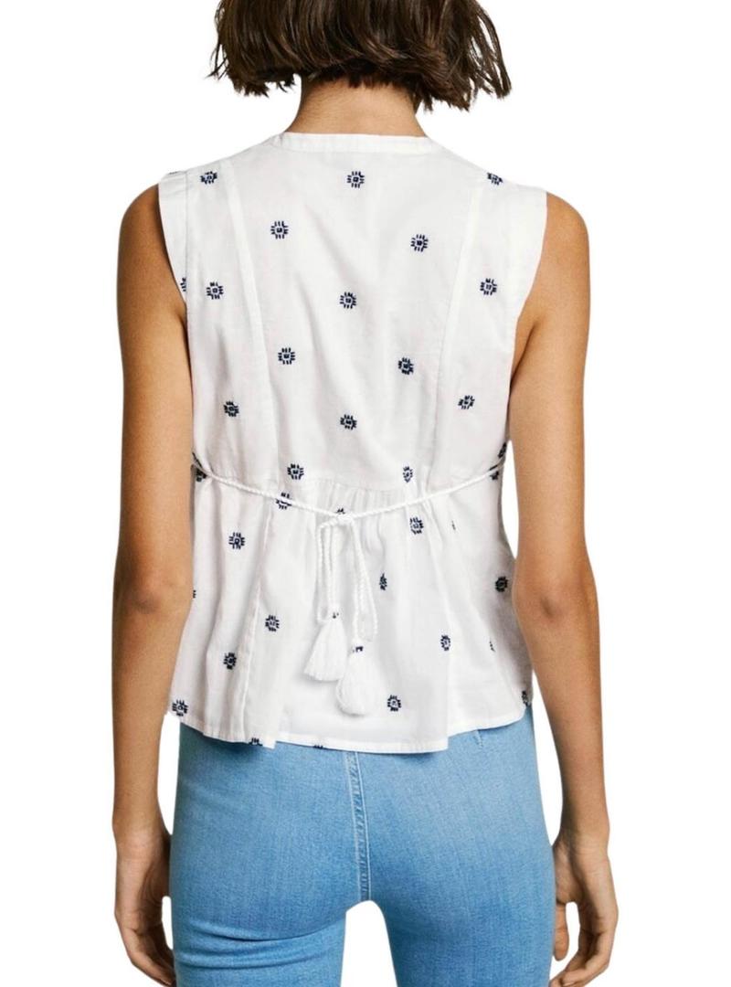 Blusa Pepe Jeans Elvire branca para mulher