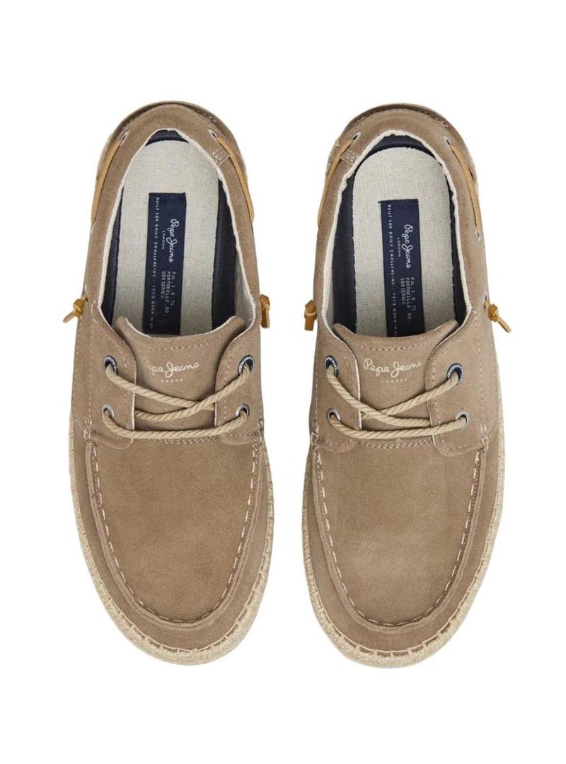 Sapatos de vela Pepe Jeans Tourist bege para homem.