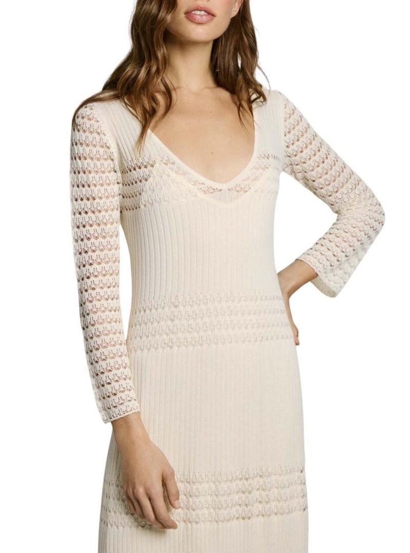 Vestido Pepe Jeans Paulina bege para mulher.