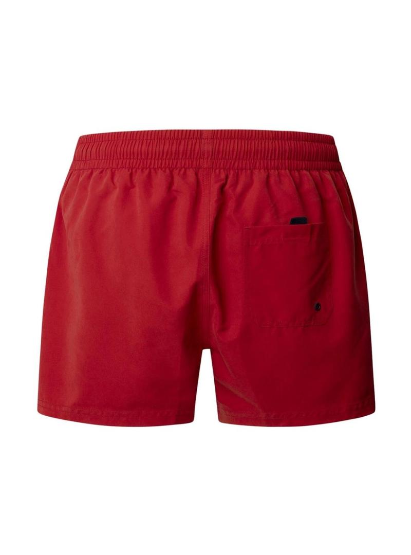 Calção de banho Pepe Jeans Rubber vermelho para homem