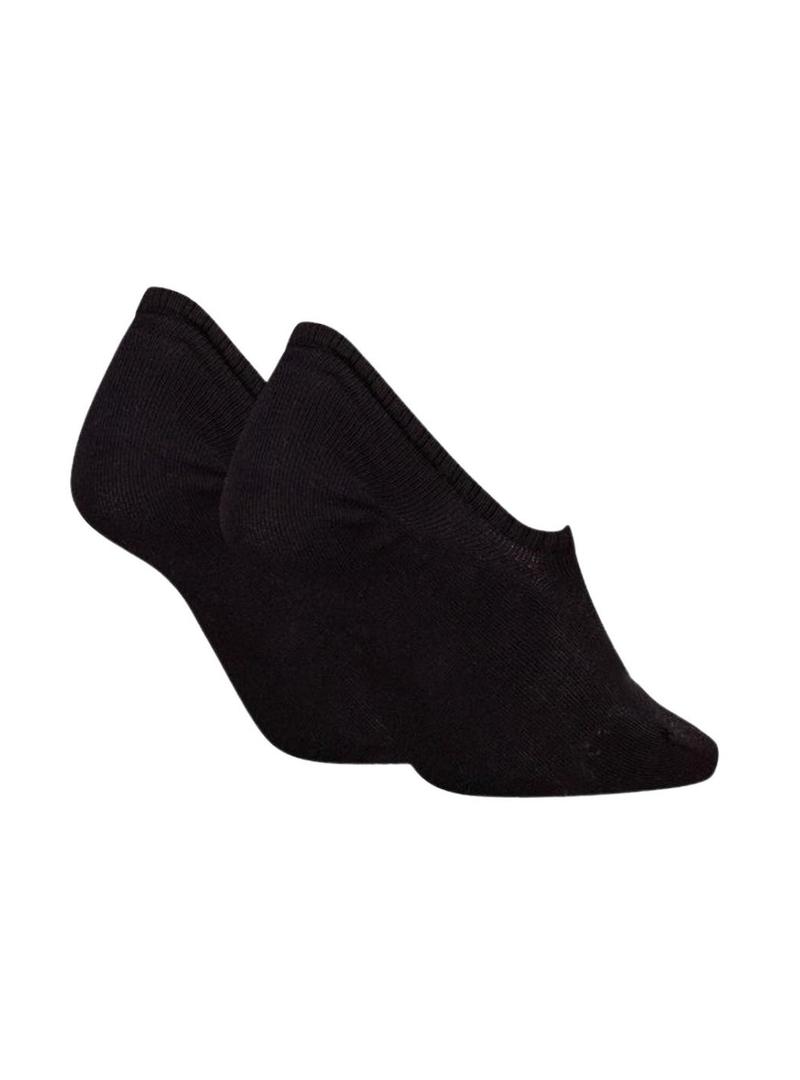 Pacote de meias Calvin Klein Footie High Cut preto para mulher.