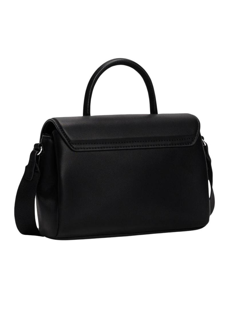 Bolsa Tommy Jeans American Flap preta para mulher.