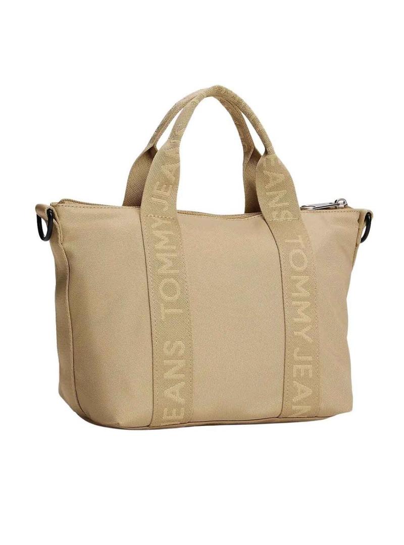 Bolsa Tommy Jeans Tote mini bege para mulher.