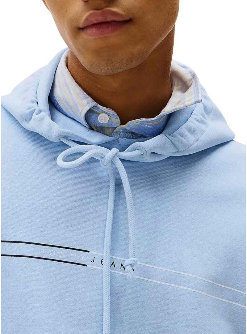 Moletom Tommy Jeans Entry azul para homem.