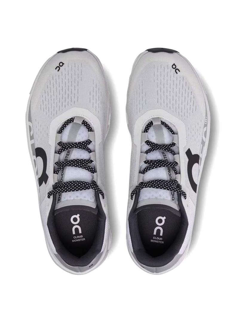 Tênis On Running Cloudmonster branco para homem.