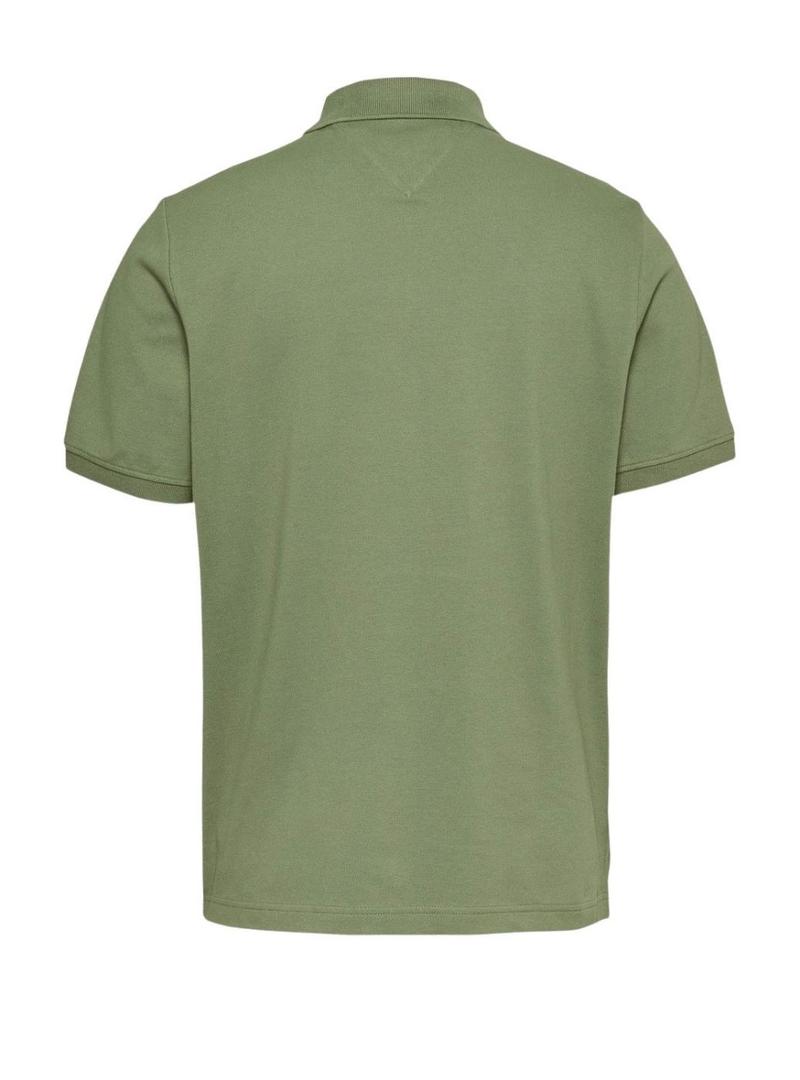 Polo Tommy Jeans Linear verde para homem.