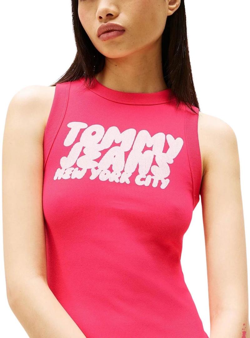 Vestido Tommy Jeans Bubble rosa para mulher