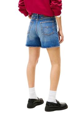 Bermudas Tommy Jeans Mom em denim para mulheres