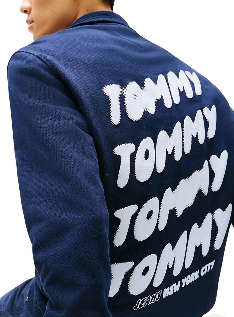 Moletom Tommy Jeans Bubble azul para homem