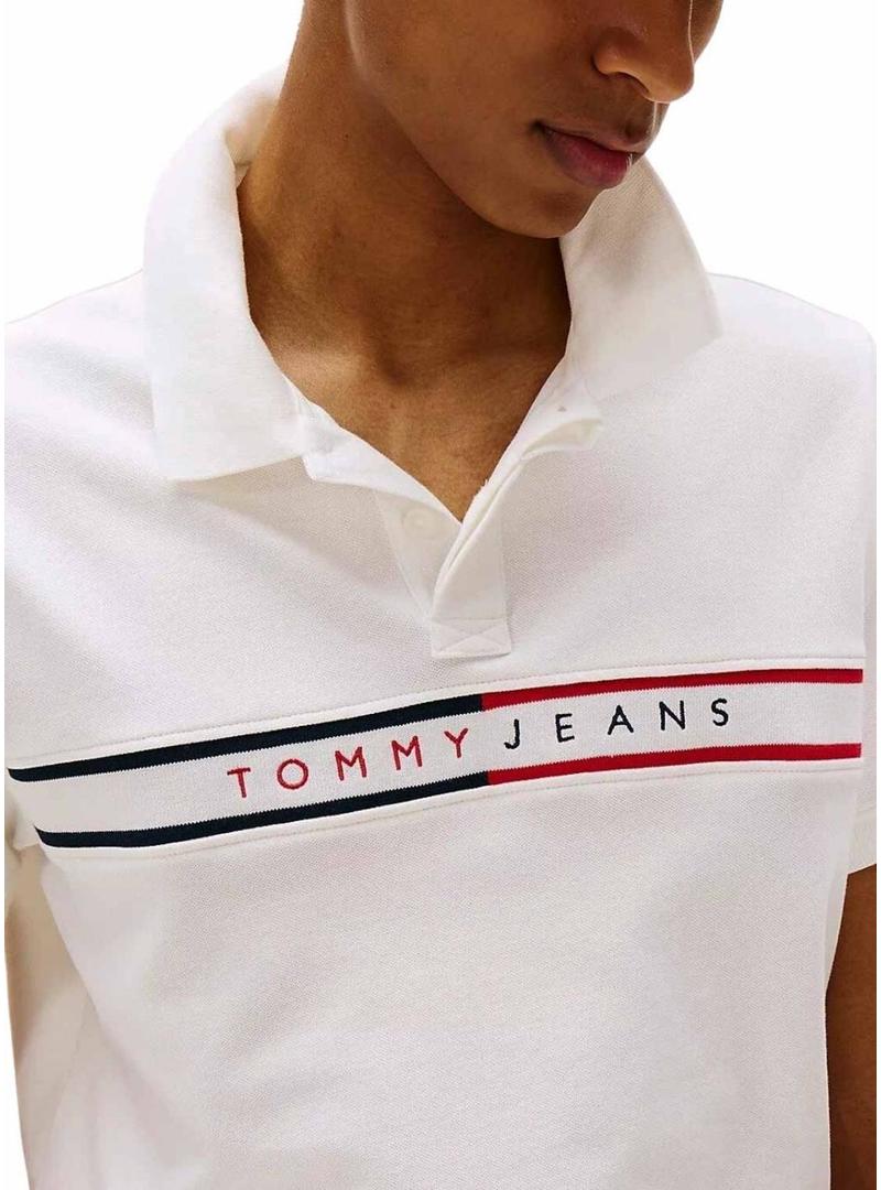 Camisa Tommy Jeans Chest Flag branca para homem