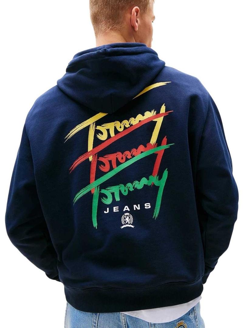 Agasalho Tommy Jeans Twisted azul para homem