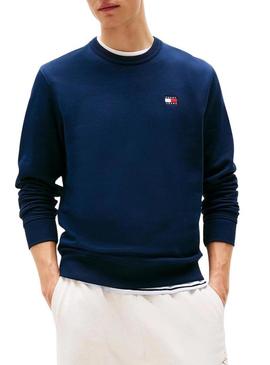 Blusa de moletom Tommy Jeans Badge azul marinho para homem