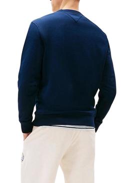Blusa de moletom Tommy Jeans Badge azul marinho para homem