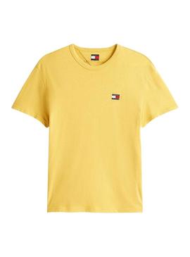 Camiseta Tommy Jeans Badge amarelo para homem.