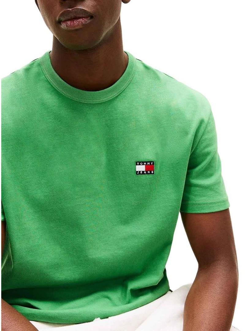 Camiseta Tommy Jeans Badge verde para homem