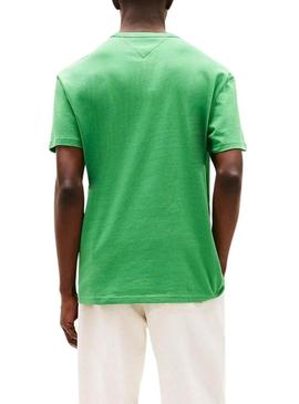 Camiseta Tommy Jeans Badge verde para homem