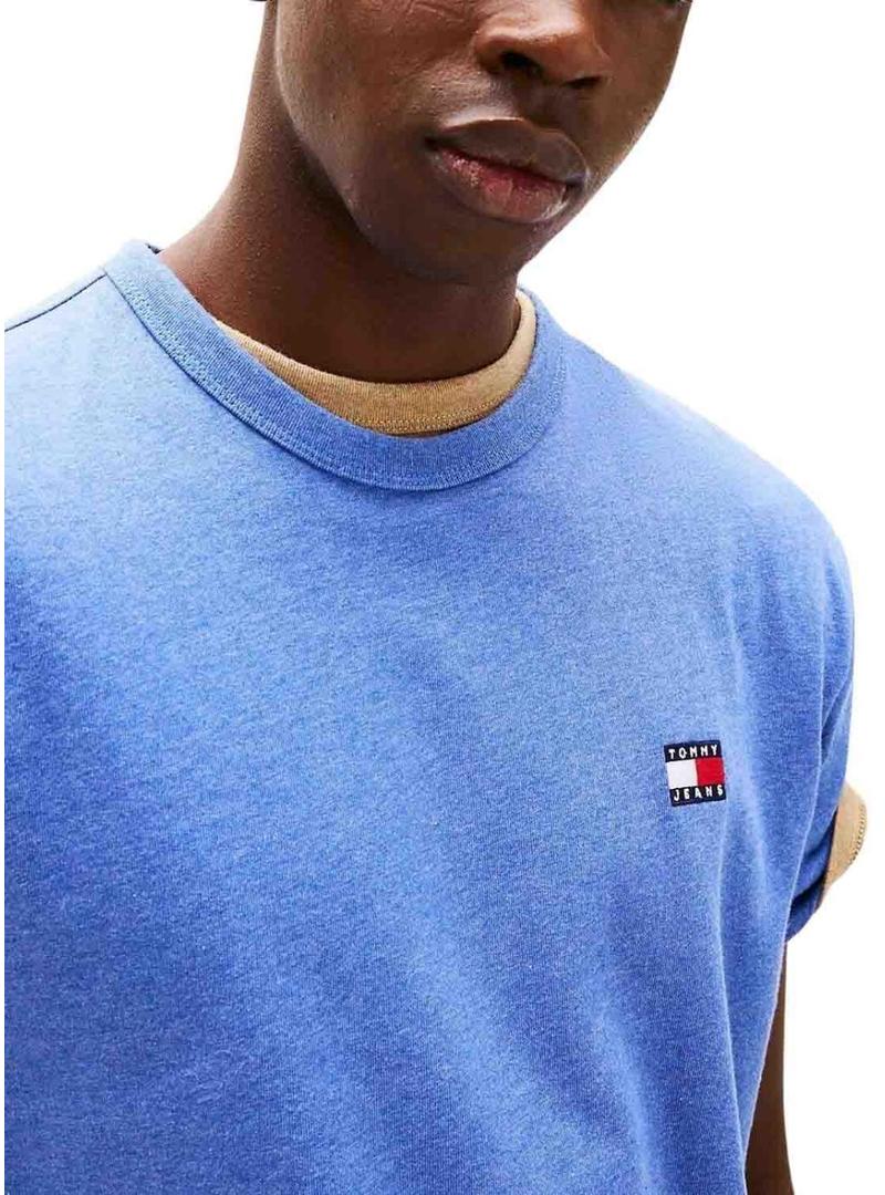 Camiseta Tommy Jeans Badge azul para homem