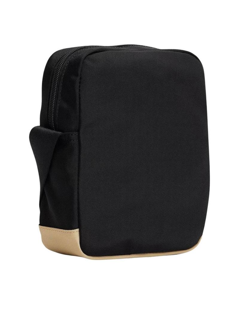 A bolsa transversal Tommy Jeans Daily Reporter preta e bege.