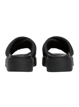 Sandálias Tommy Jeans Flatform preto para mulher.