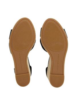 Sandálias Tommy Hilfiger Espad preto para mulher.